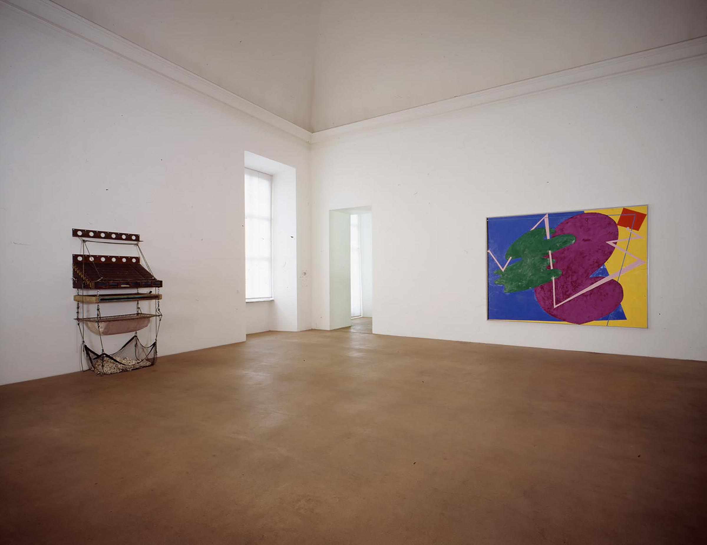 Ashley Bickerton, Stratified Landscape #1, 1989 and Elizabeth Murray, Children Meeting, 1978